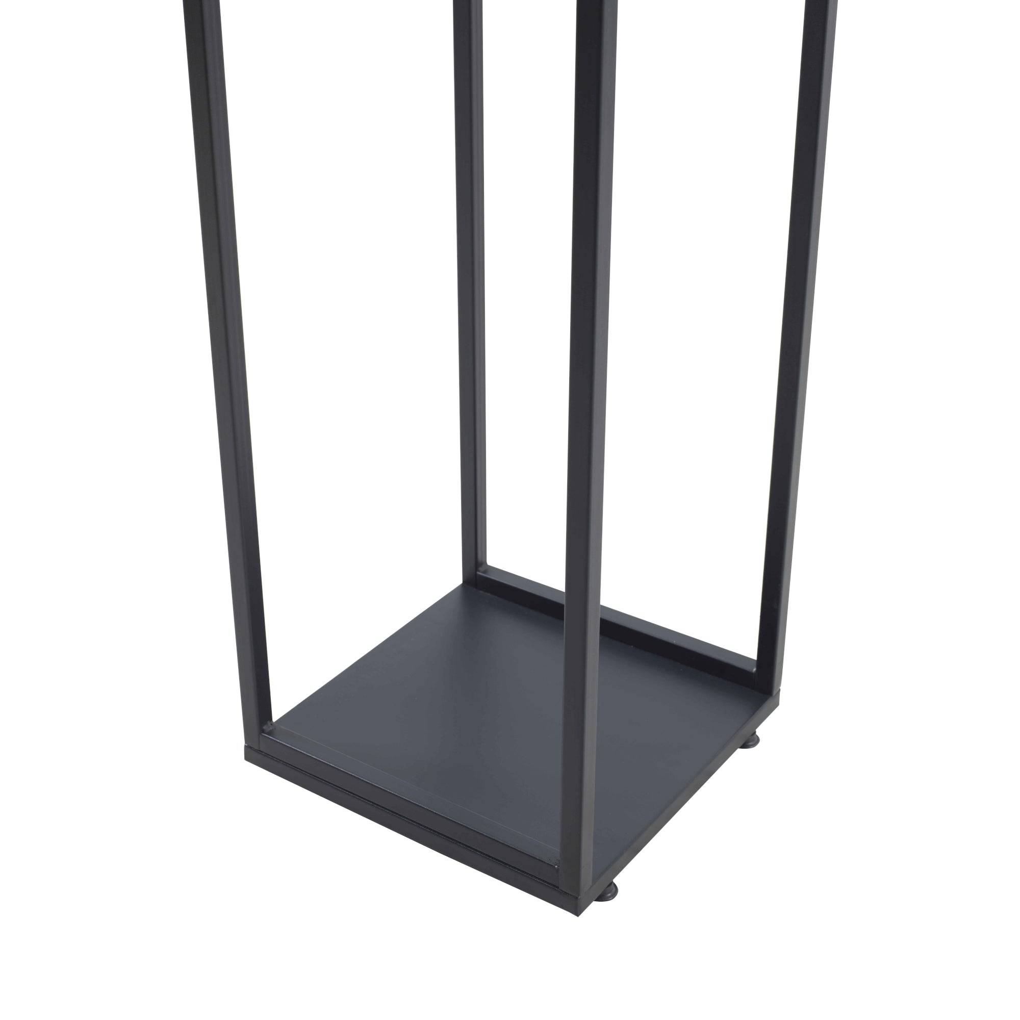 Helloshop26 - Range-bûches pour usage intérieur extérieur porte-bûches design support rangement bois de chauffage 35 x 35 x 120 cm acier laqué noir - Image 4