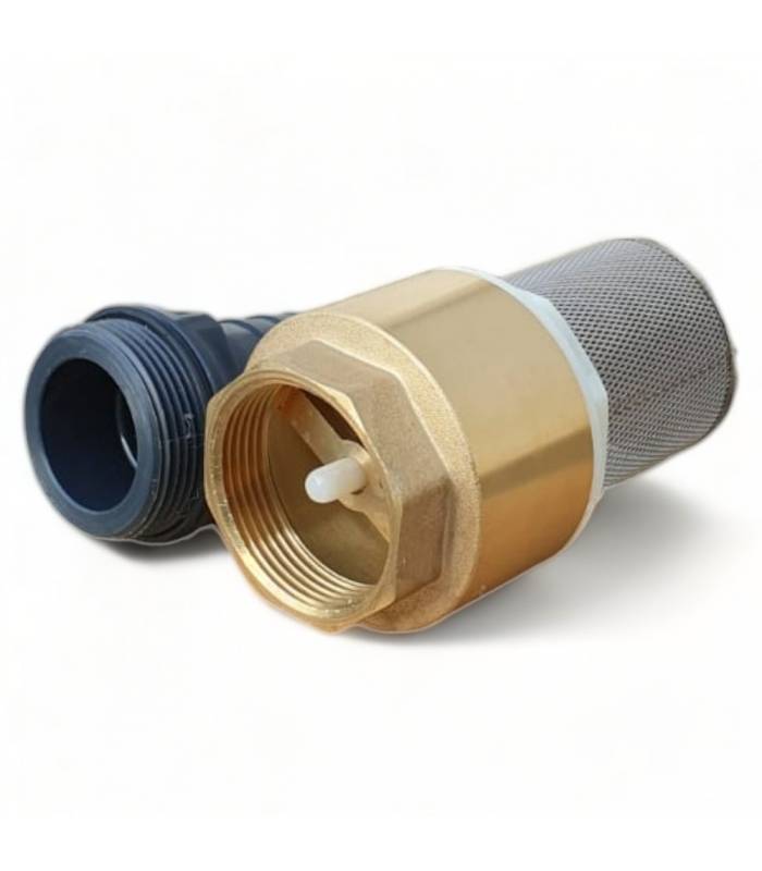 Clapet anti retour en laiton avec crépine et manchette, pour pompe - 1,5 pouces (40 mm) - Image 2