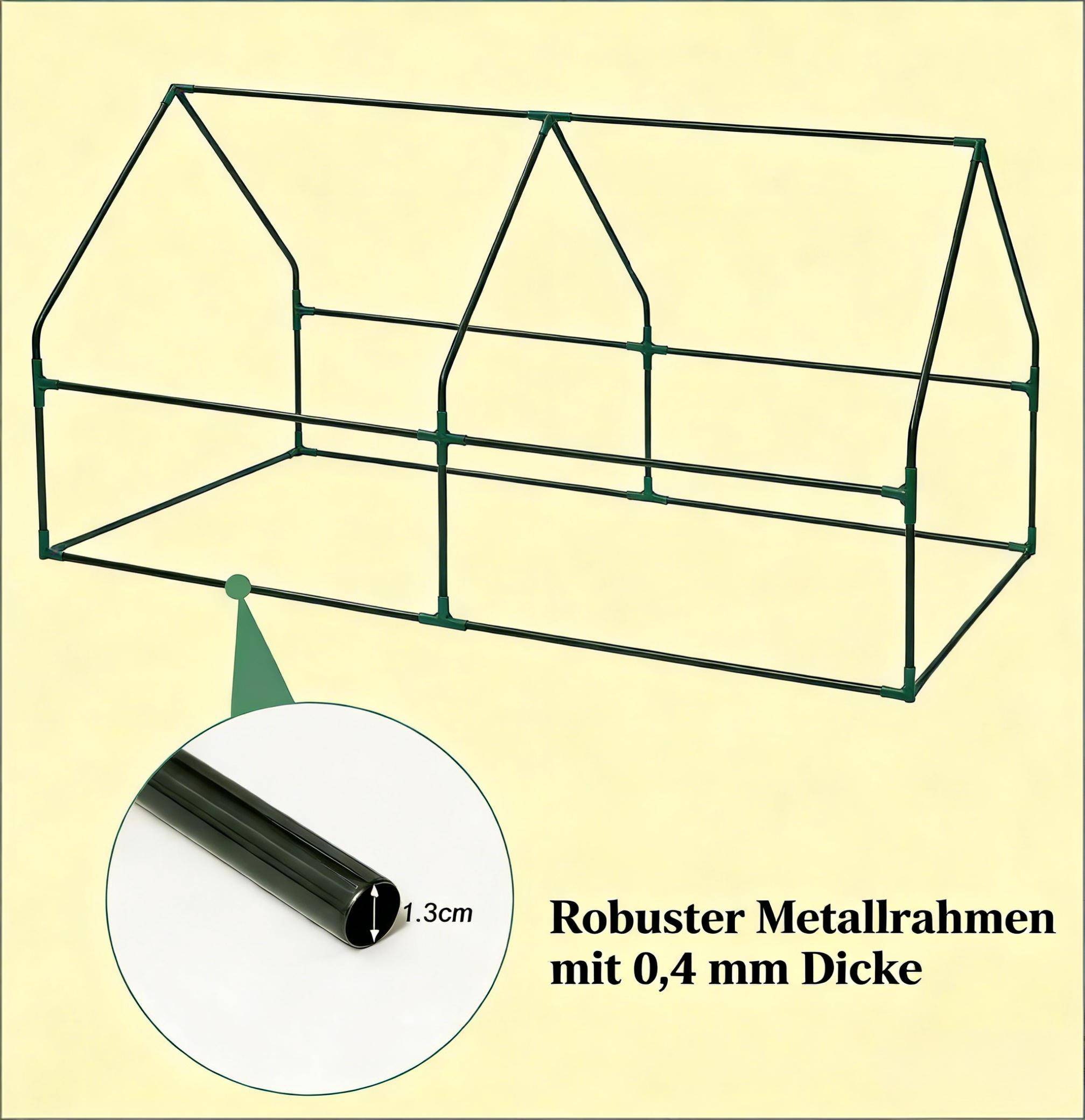 Mini serre de jardin acier PE pour potager protection hivernale 180x90x90cm vert - ComfortXL Outdoor Living - Image 5