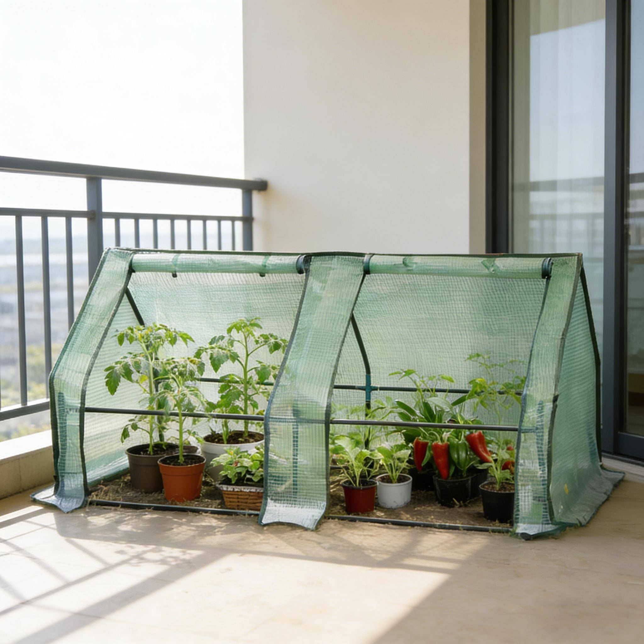 Mini serre de jardin acier PE pour potager protection hivernale 180x90x90cm vert - ComfortXL Outdoor Living - Image 2