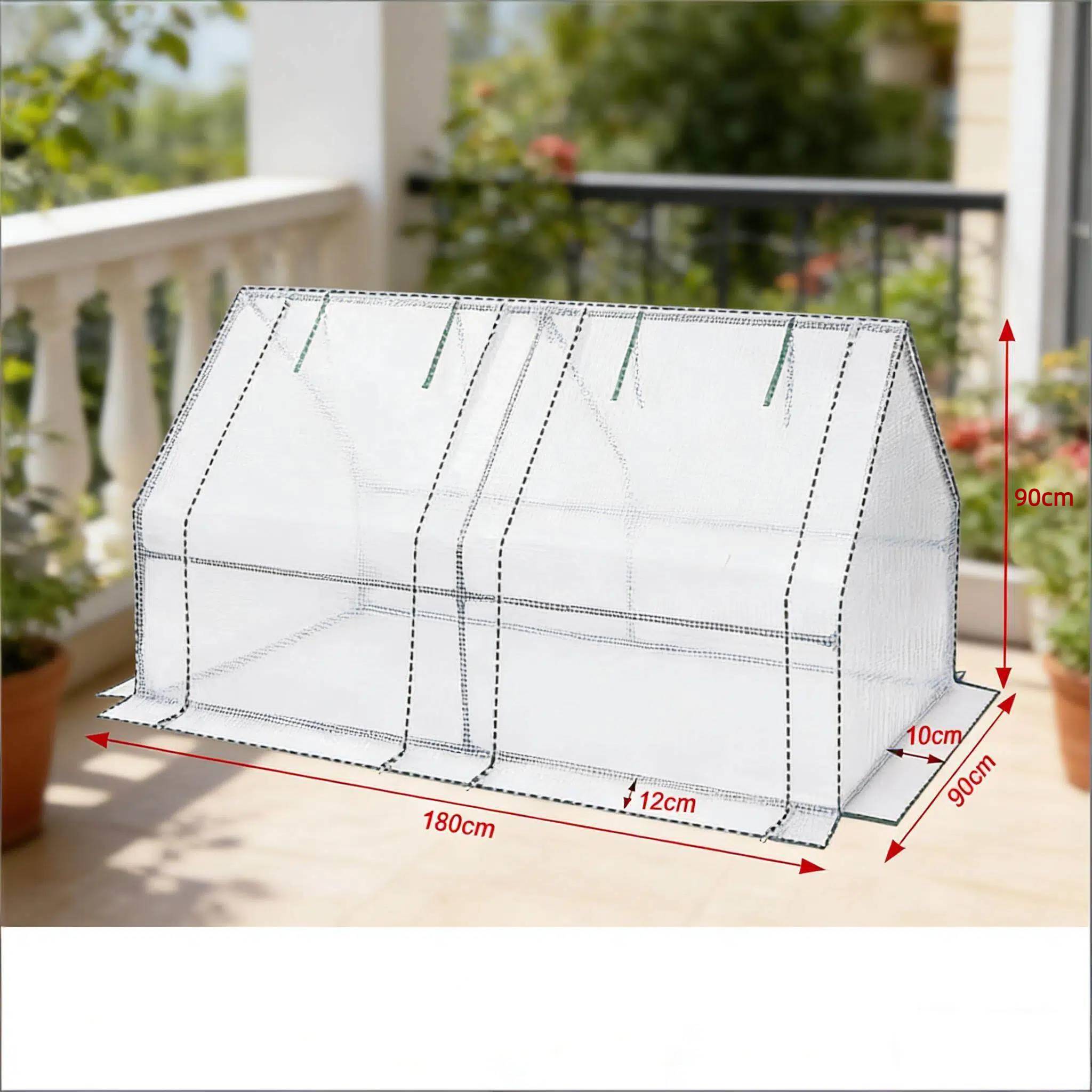 Mini serre de jardin acier PE pour potager protection hivernale 180x90x90cm vert - ComfortXL Outdoor Living - Image 8