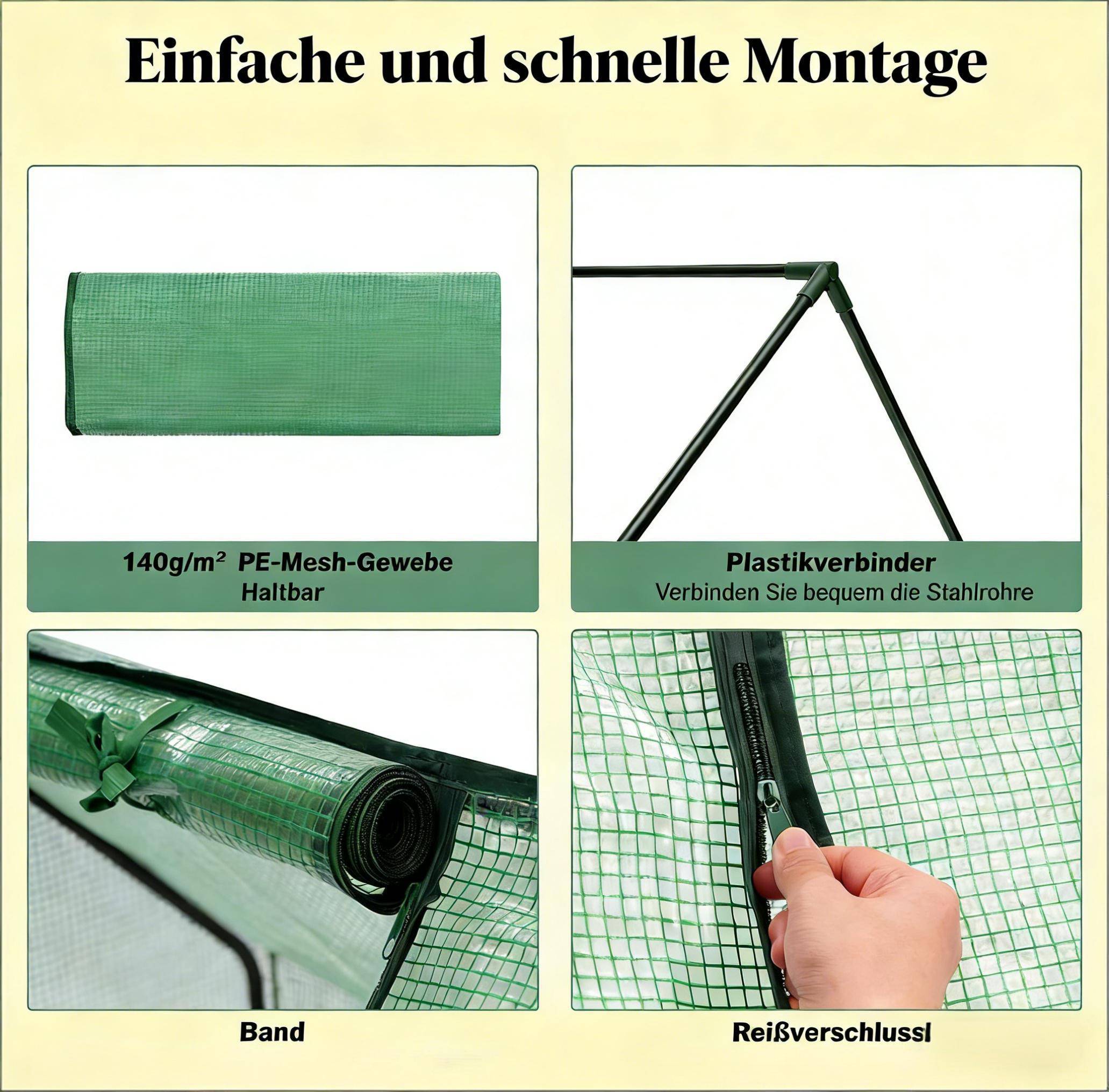 Mini serre de jardin acier PE pour potager protection hivernale 180x90x90cm vert - ComfortXL Outdoor Living - Image 7