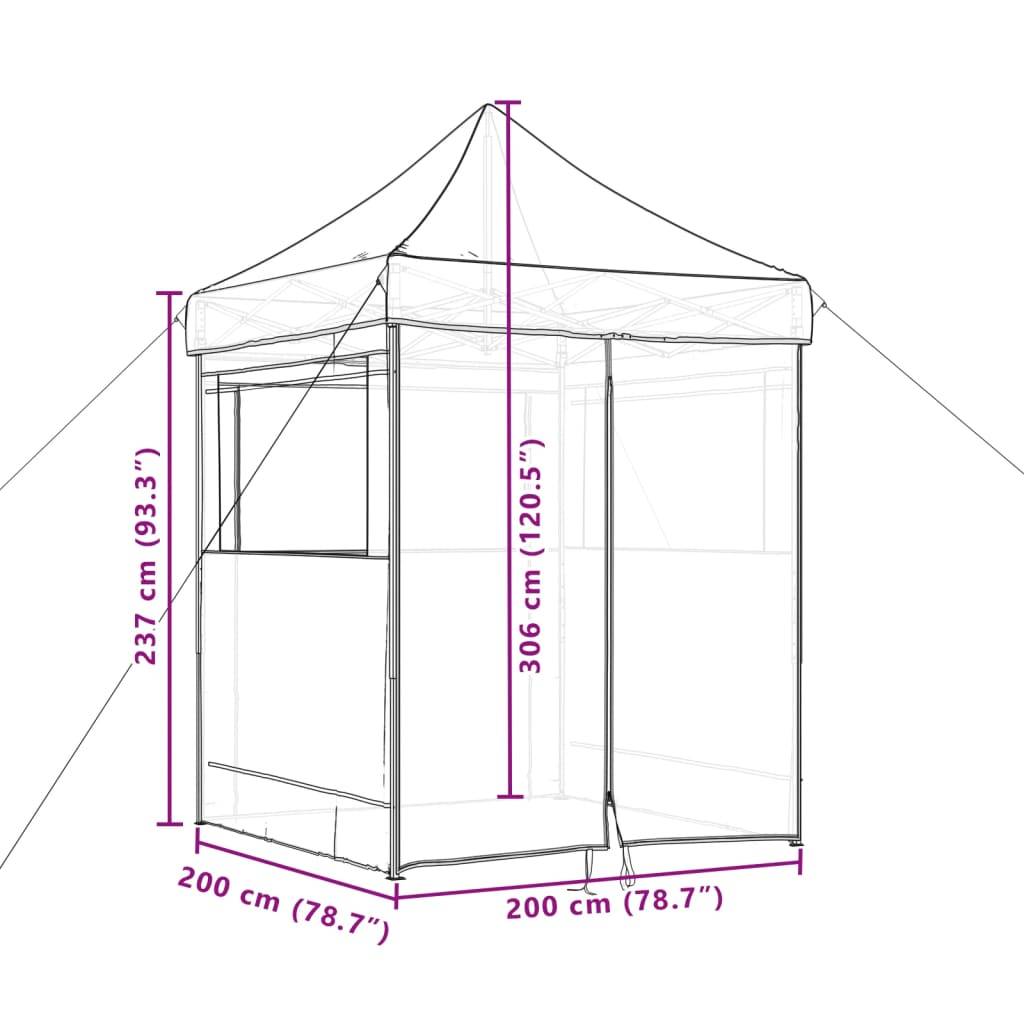 ComfortXL - Tente de réception pliante acier pour fêtes extérieur avec 4 parois 2x2m Rouge - ComfortXL Outdoor Living - Image 8