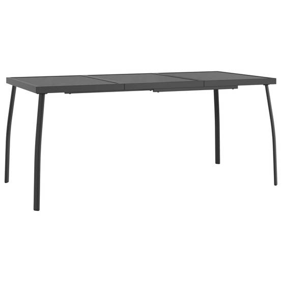 Ensemble Table et Chaises de Jardin 4 Places Acier Traité Grande Table 165cm et Chaises Empilables Anthracite – ComfortXL Outdoor Living - Image 7
