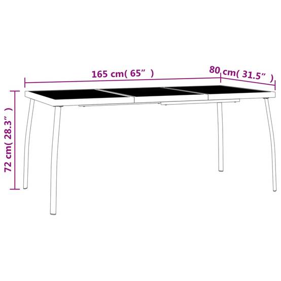 Ensemble Table et Chaises de Jardin 4 Places Acier Traité Grande Table 165cm et Chaises Empilables Anthracite – ComfortXL Outdoor Living - Image 10