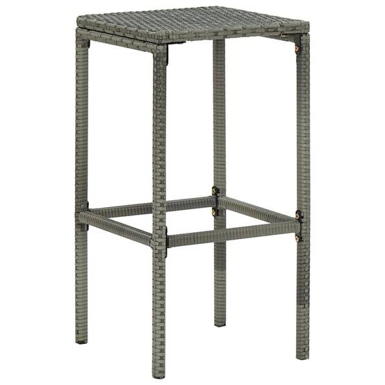 Ensemble de bar de jardin 3 pcs | Mobilier d'extérieur et coussins Résine tressée Gris Maison Chic - Image 9