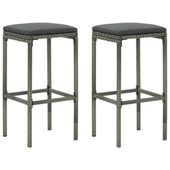 Ensemble de bar de jardin 3 pcs | Mobilier d'extérieur et coussins Résine tressée Gris Maison Chic - Image 7