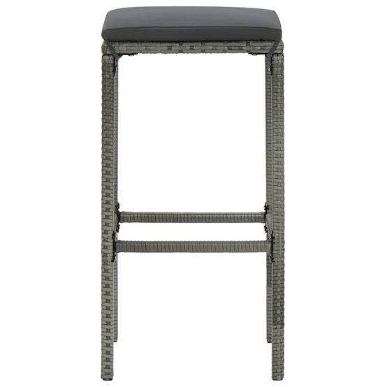 Ensemble de bar de jardin 3 pcs | Mobilier d'extérieur et coussins Résine tressée Gris Maison Chic - Image 10