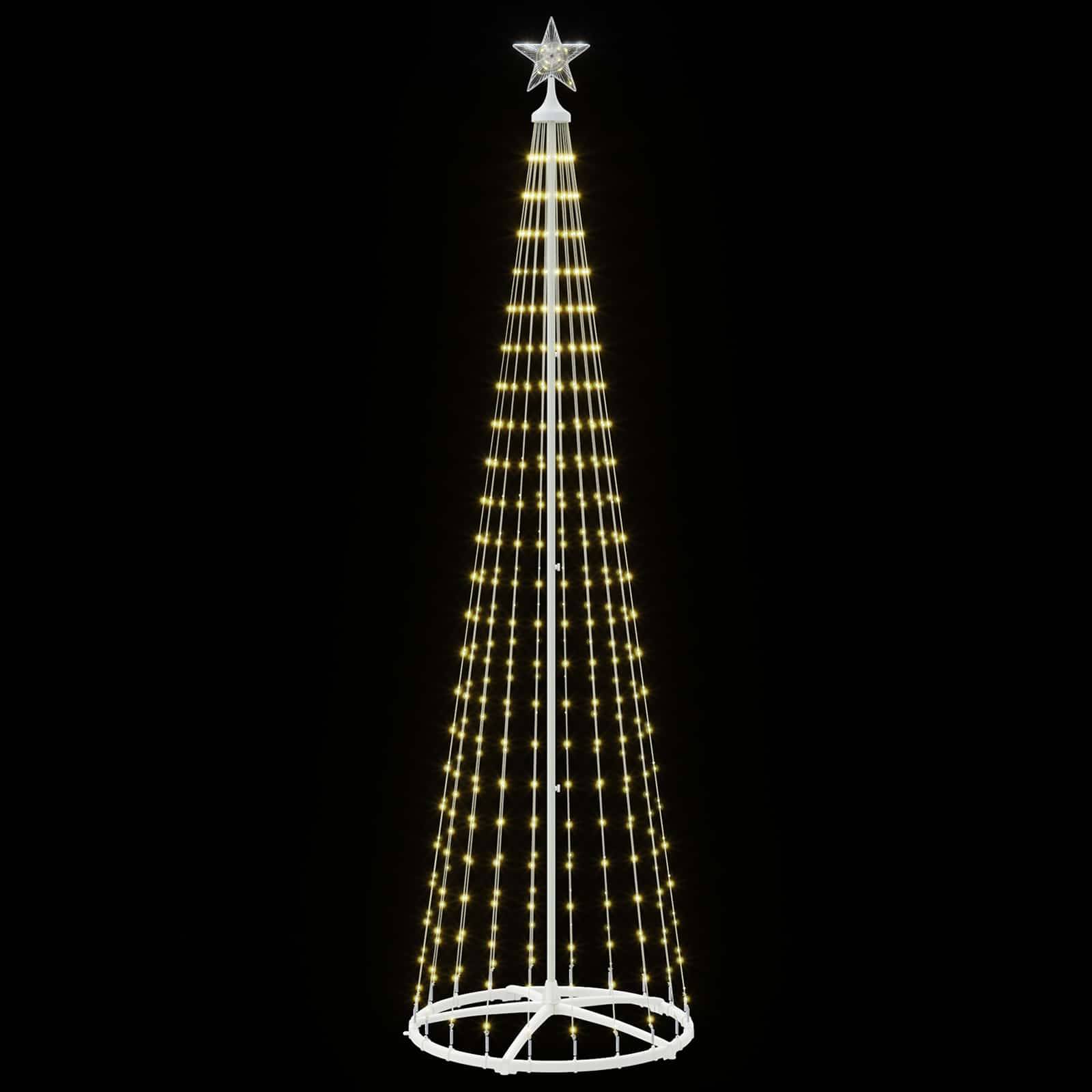 Vidaxl - Sapin cône lumineux LED 250 cm 470 LED Blanc chaud Acier Blanc vidaXL 42050803 - Image 5