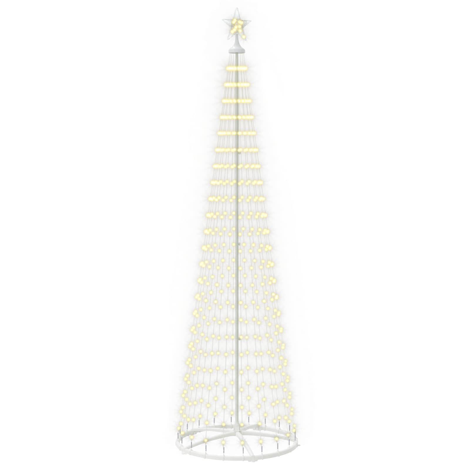 Vidaxl - Sapin cône lumineux LED 250 cm 470 LED Blanc chaud Acier Blanc vidaXL 42050803 - Image 2