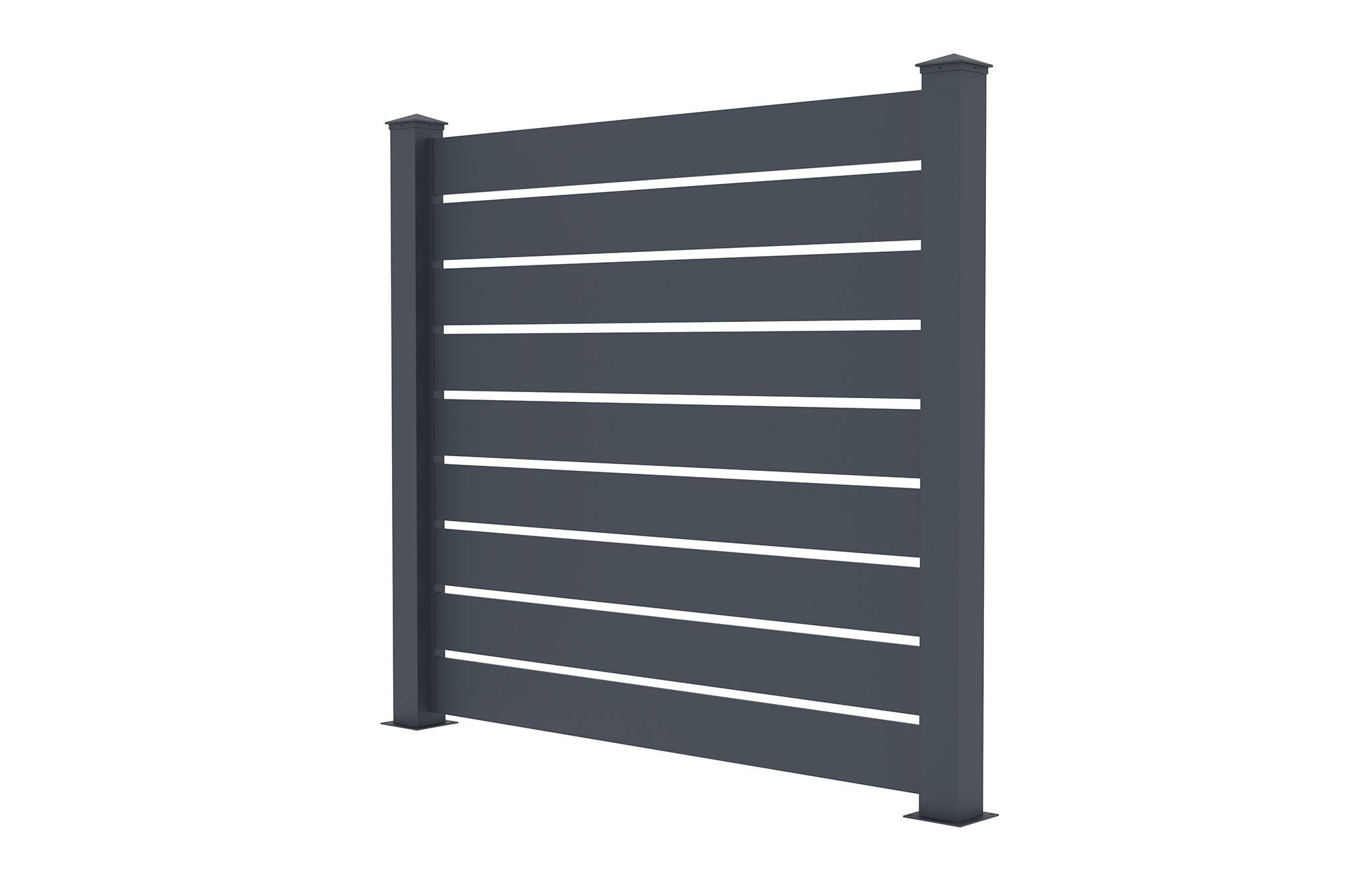 CASANOOV - Casanoov Lot de 10 clôtures aluminium VOGEL 1,9m H.170  cm Gris Anthracite - Image 5