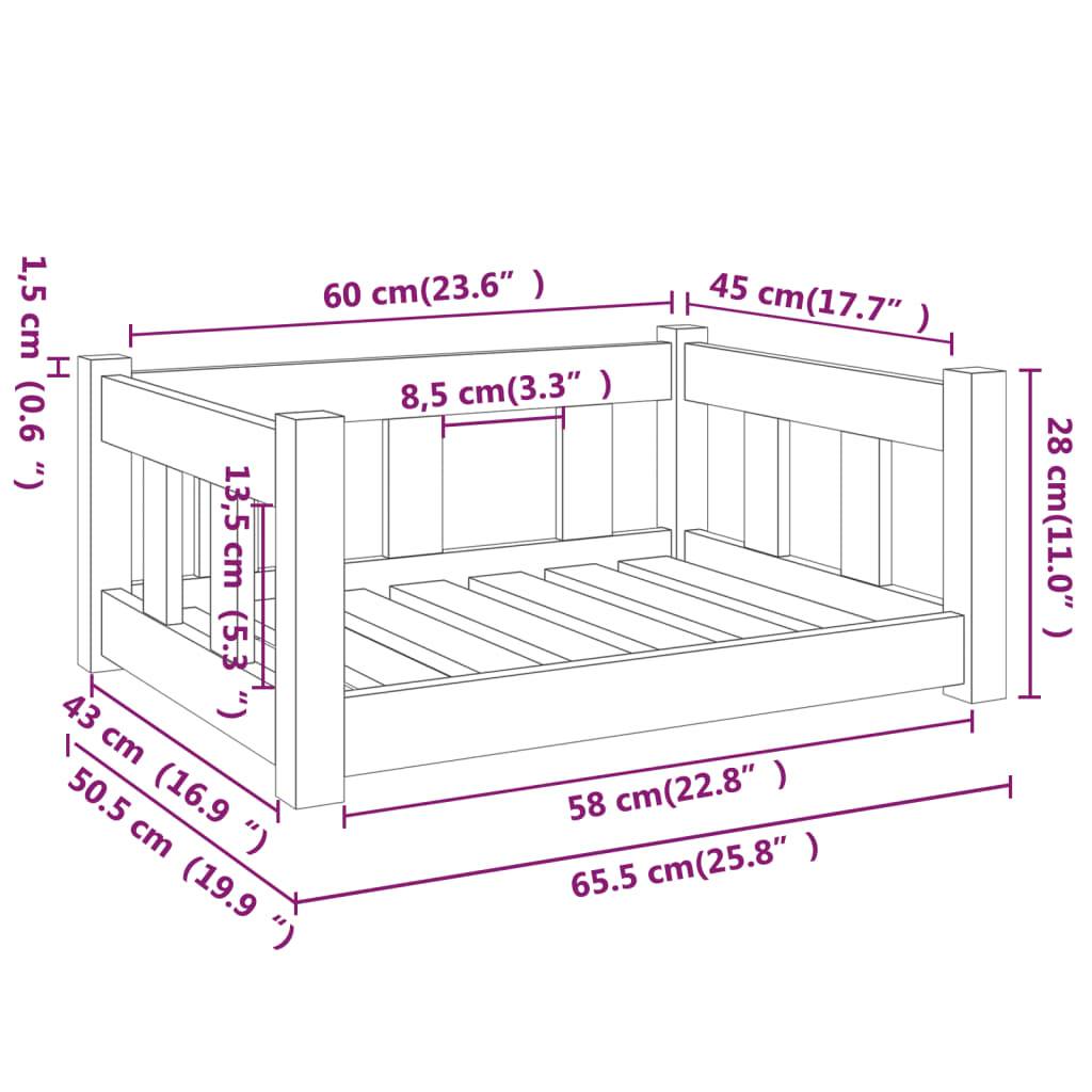 Vidaxl - Lit pour chien Marron miel 65,5x50,5x28 cm Bois de pin solide vidaXL 820190 - Image 3