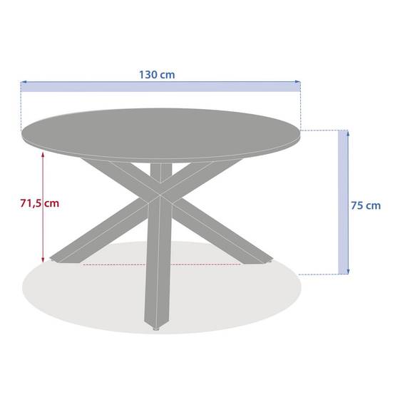 Hesperide - Table de jardin 6 places Oryon D130cm argile Hespéride - Image 7