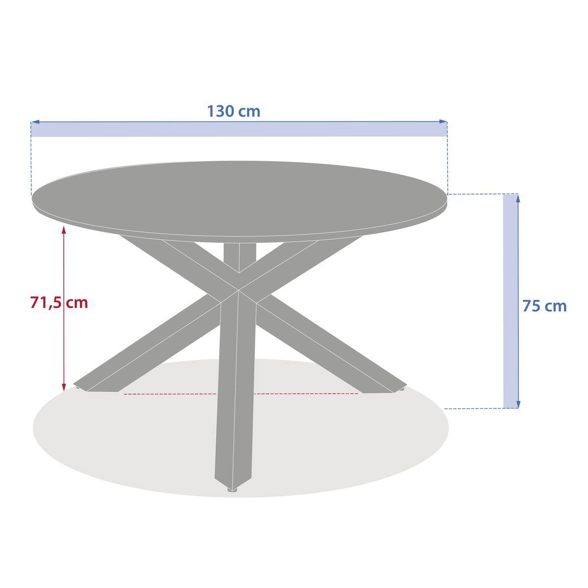 Hesperide - Table de jardin 6 places Oryon D130cm argile Hespéride - Image 7