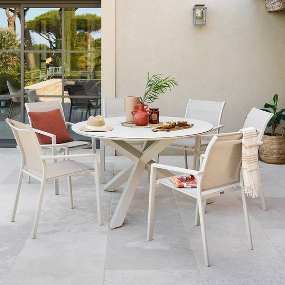 Hesperide - Table de jardin 6 places Oryon D130cm argile Hespéride - Image 3