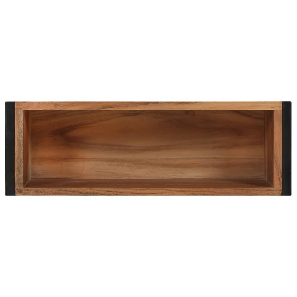 Jardinière bois d'acacia et acier naturel et noir 60 x 20 x 68 cm - PANGIVO - Image 4