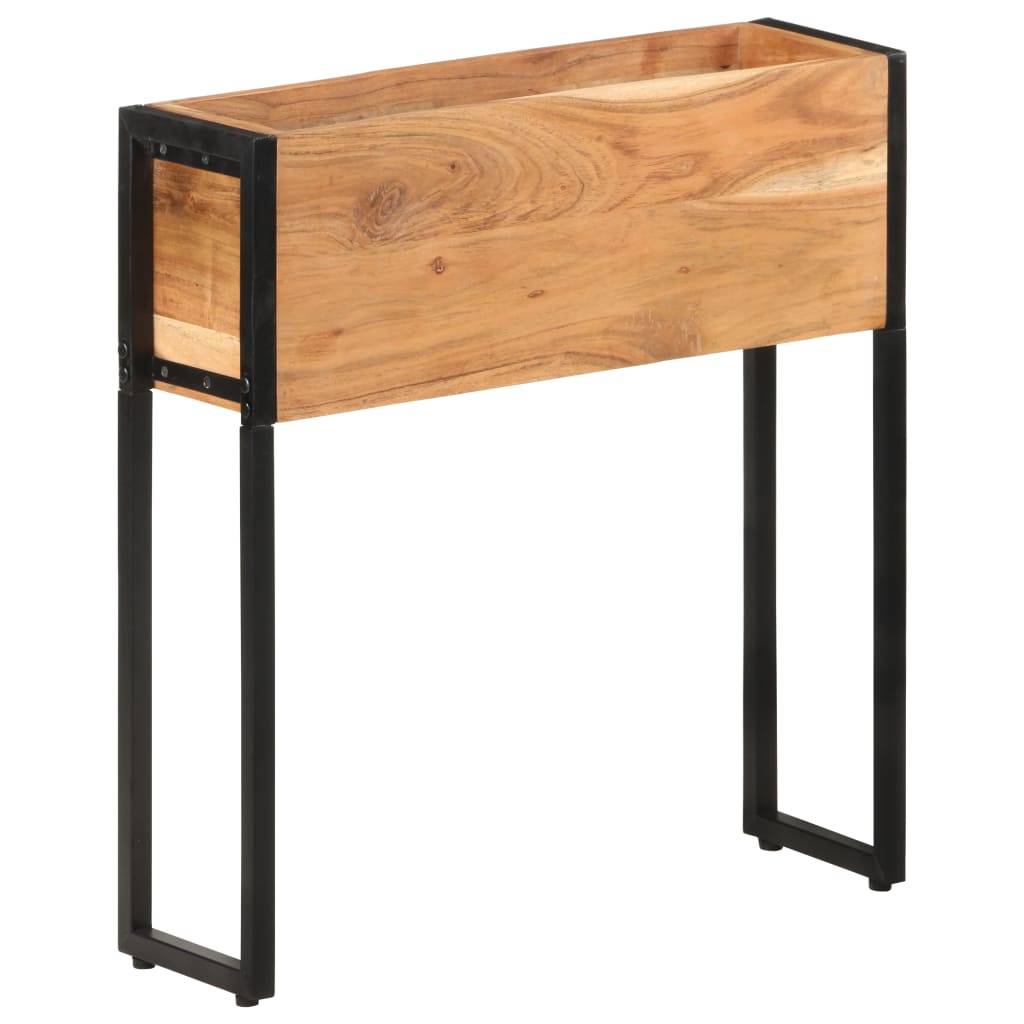 Jardinière bois d'acacia et acier naturel et noir 60 x 20 x 68 cm - PANGIVO - Image 1