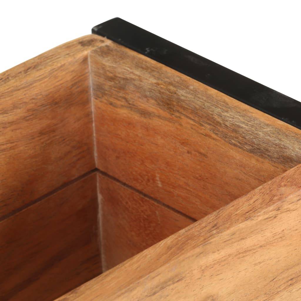 Jardinière bois d'acacia et acier naturel et noir 60 x 20 x 68 cm - PANGIVO - Image 6