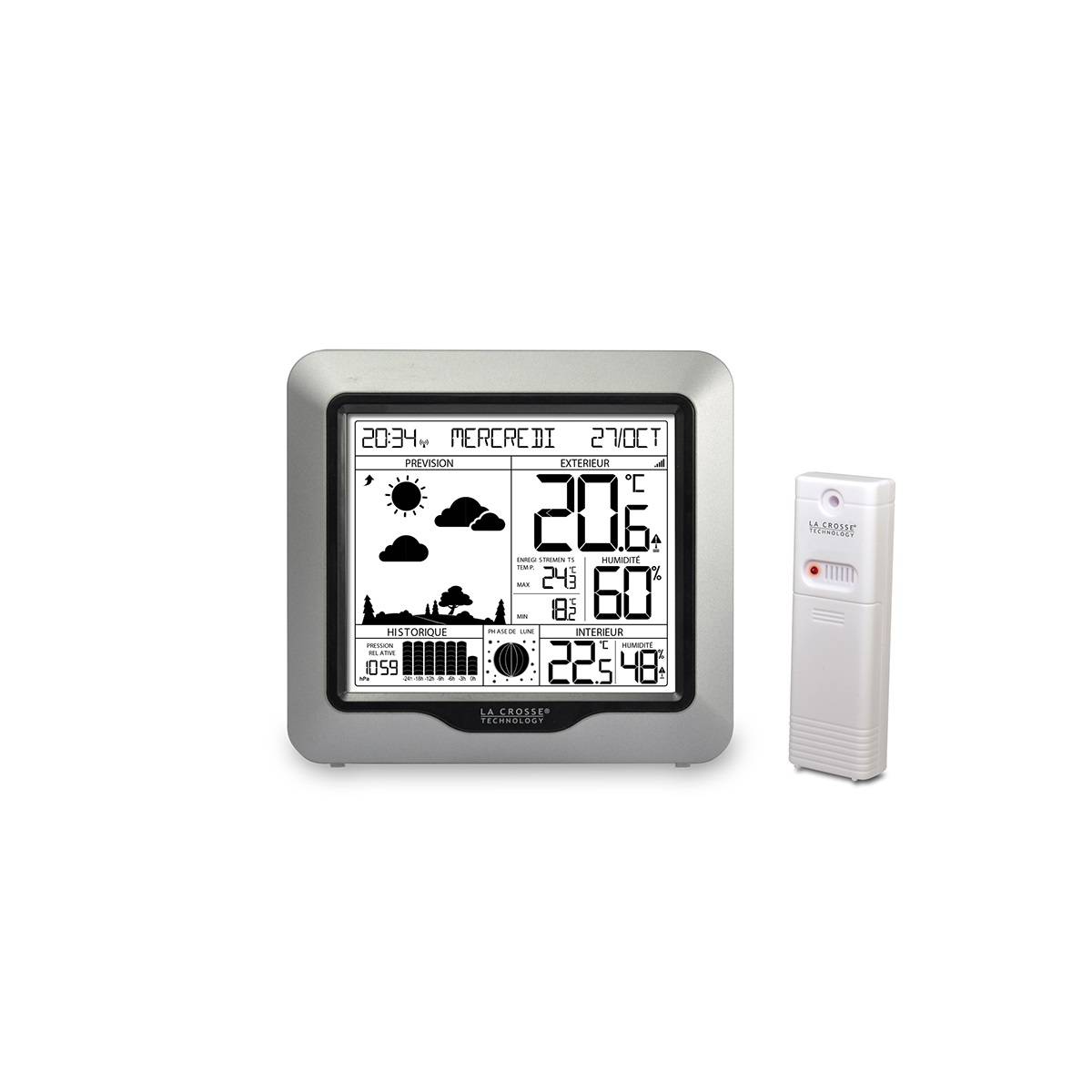 La Crosse Technology - Station météo sans fil avec écran lcd WS6823WHI-SIL La Crosse Technology - Image 1