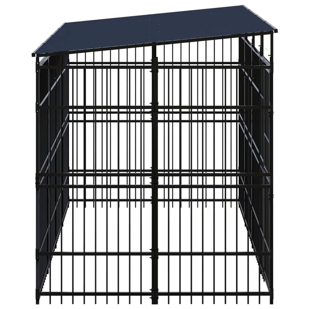 Vidaxl - Chenil d'extérieur avec toit pour chiens Acier 7,37 m² vidaXL 3097967 - Image 4