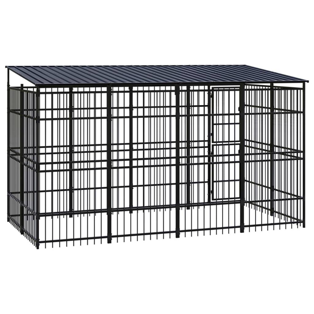 Vidaxl - Chenil d'extérieur avec toit pour chiens Acier 7,37 m² vidaXL 3097967 - Image 5