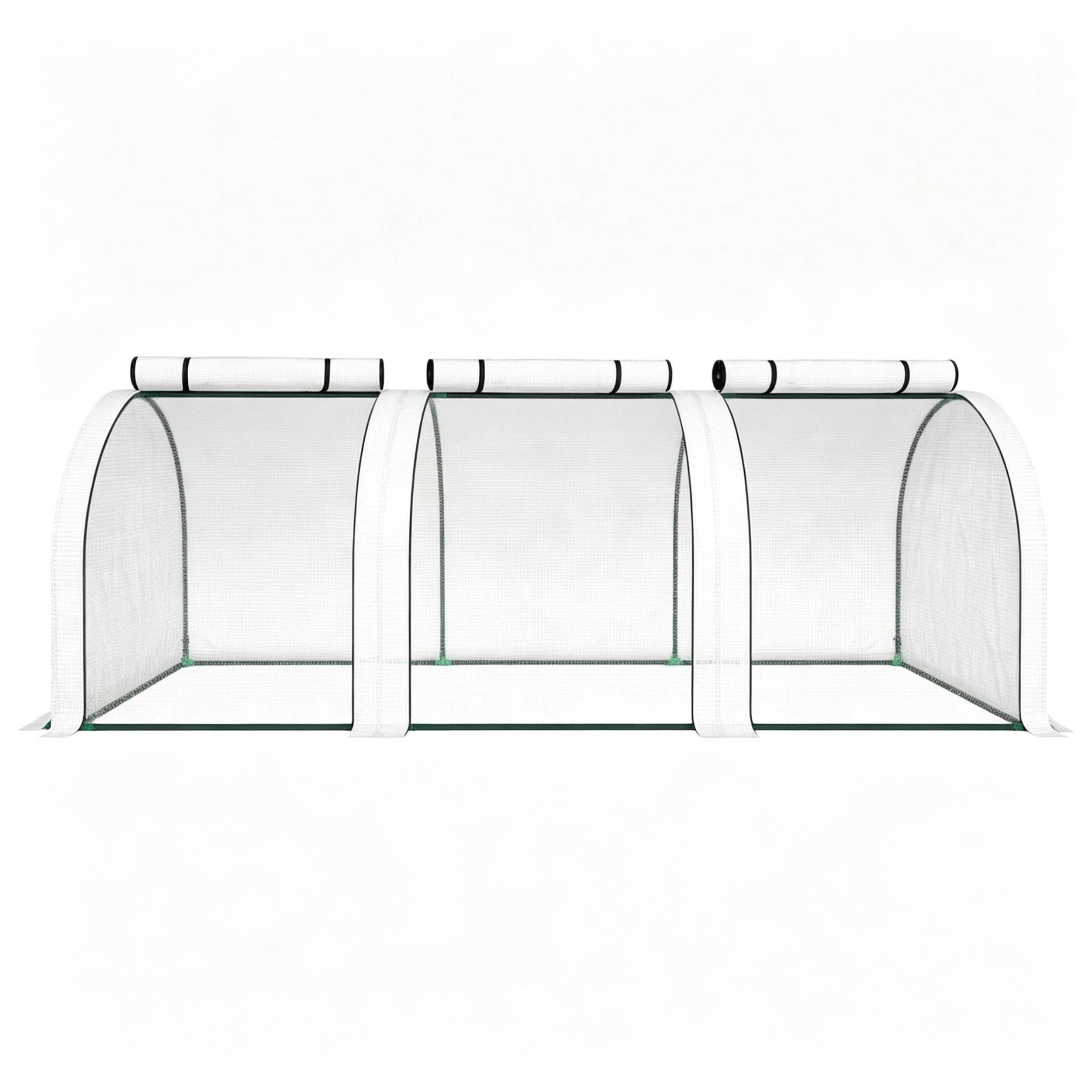 ComfortXL - Serre tunnel de jardin acier PE 295 x 100 x 80 cm blanche potager anti-UV pluie - ComfortXL Outdoor Living - Image 3