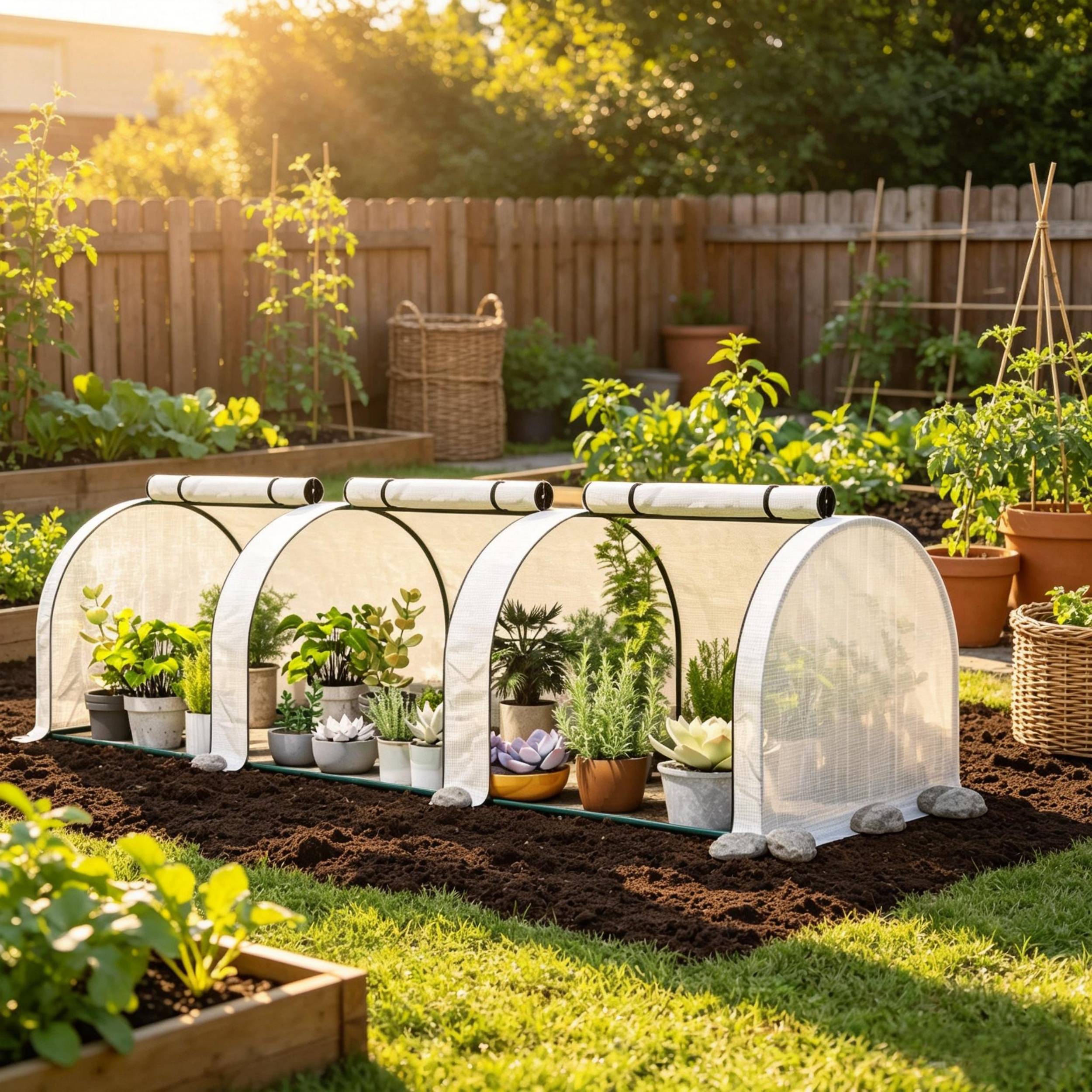 ComfortXL - Serre tunnel de jardin acier PE 295 x 100 x 80 cm blanche potager anti-UV pluie - ComfortXL Outdoor Living - Image 2