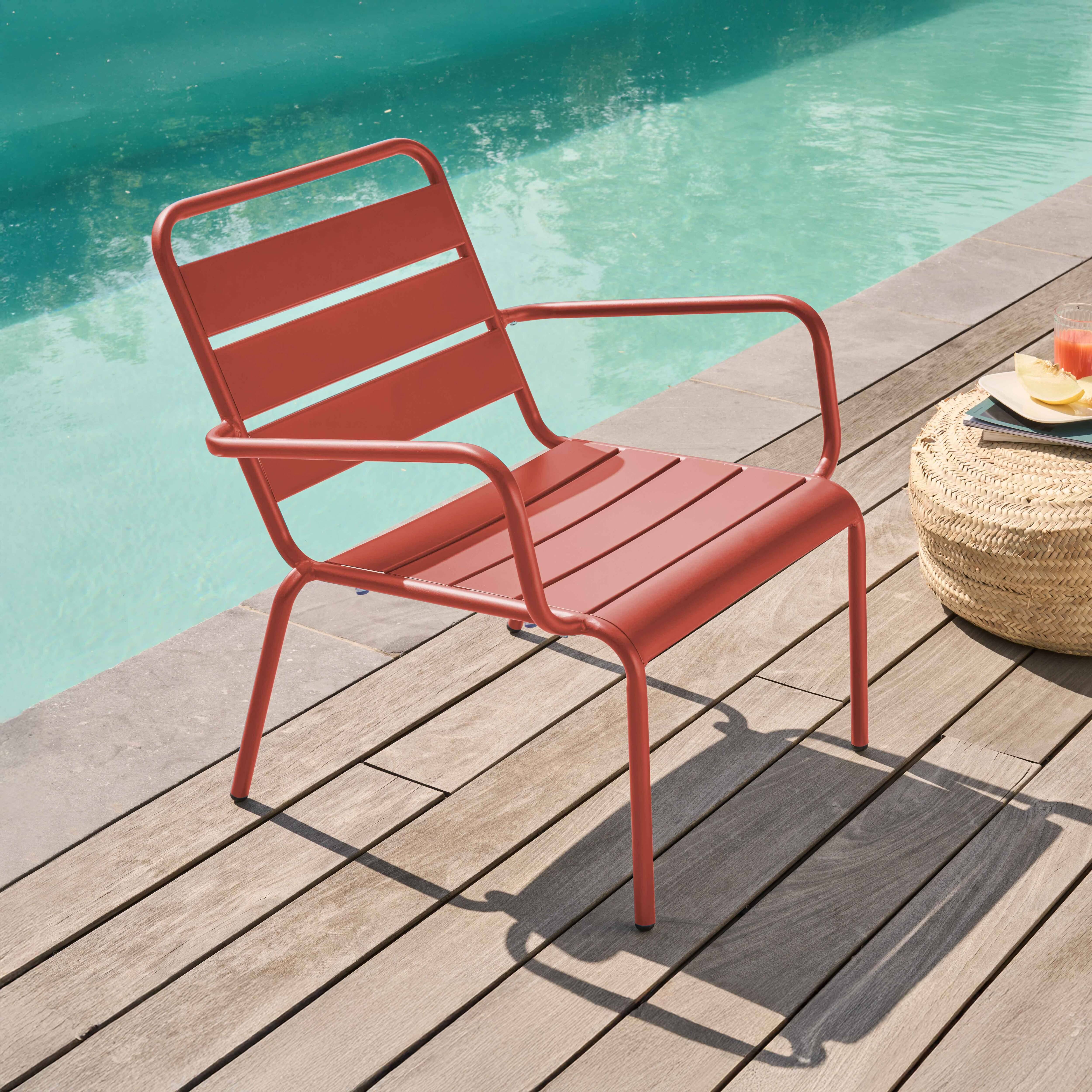 Oviala - Fauteuil de jardin bas relax acier argile Palavas - Oviala - Image 2