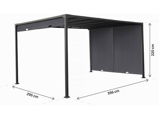 Pergola Avec Toit Coulissant En Métal "courtenay" - 3 X 4 M - Gris -habitat Et Jardin - Image 3