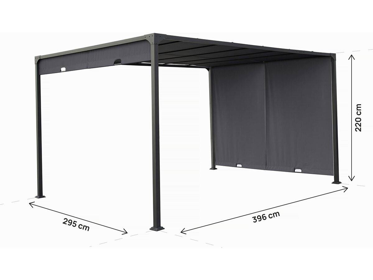 Pergola Avec Toit Coulissant En Métal "courtenay" - 3 X 4 M - Gris -habitat Et Jardin - Image 3