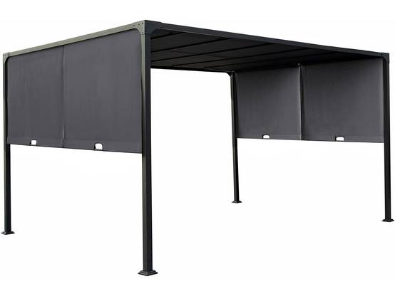 Pergola Avec Toit Coulissant En Métal "courtenay" - 3 X 4 M - Gris -habitat Et Jardin - Image 1