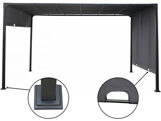 Pergola Avec Toit Coulissant En Métal "courtenay" - 3 X 4 M - Gris -habitat Et Jardin - Image 4