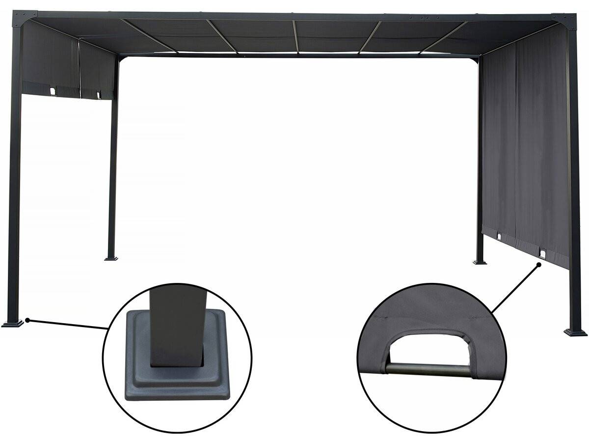 Pergola Avec Toit Coulissant En Métal "courtenay" - 3 X 4 M - Gris -habitat Et Jardin - Image 4