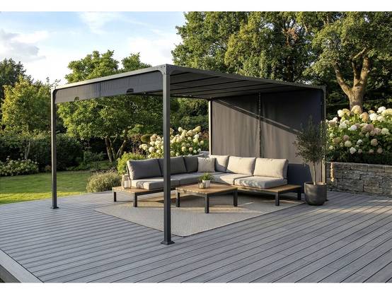 Pergola Avec Toit Coulissant En Métal "courtenay" - 3 X 4 M - Gris -habitat Et Jardin - Image 2