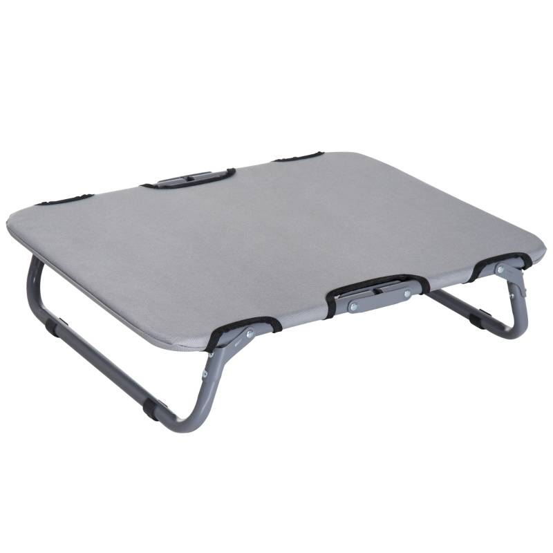 Lit de Camp Chien Surélevé Acier Pliable Petit Chien Chat Extérieur Gris 59x46cm - ComfortXL Pet Living - Image 2