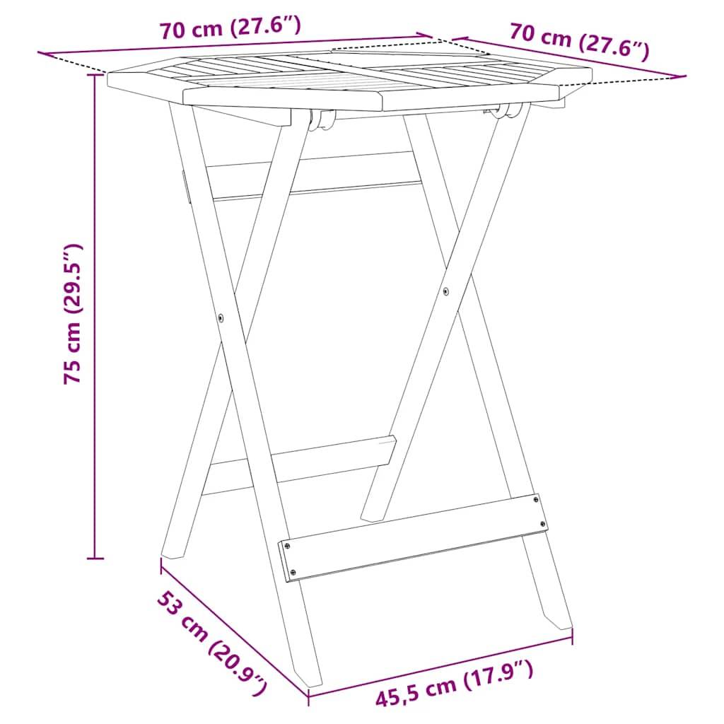 ComfortXL - Table de Jardin Pliable Ronde Ø70cm en Acacia Massif Huilé, Pratique et Robuste pour 2 Personnes – ComfortXL Outdoor Living - Image 6