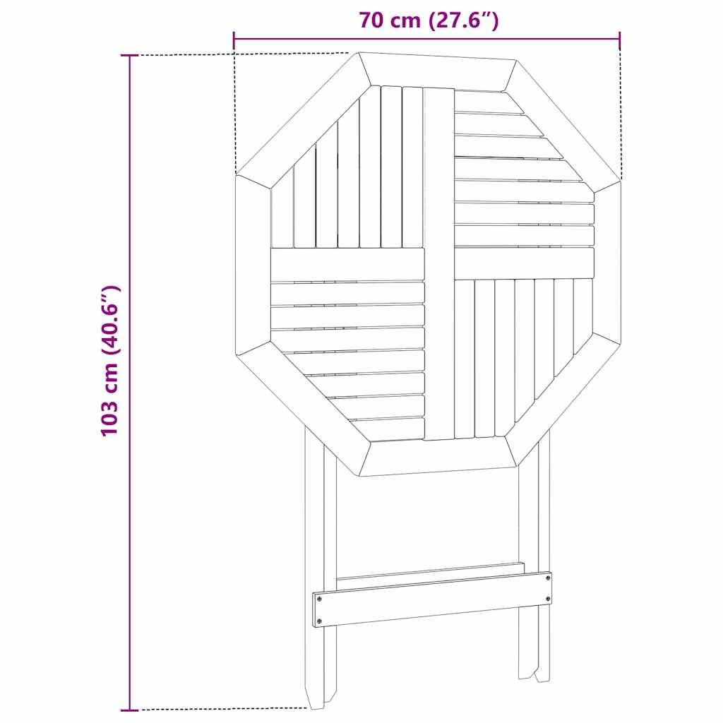 ComfortXL - Table de Jardin Pliable Ronde Ø70cm en Acacia Massif Huilé, Pratique et Robuste pour 2 Personnes – ComfortXL Outdoor Living - Image 7