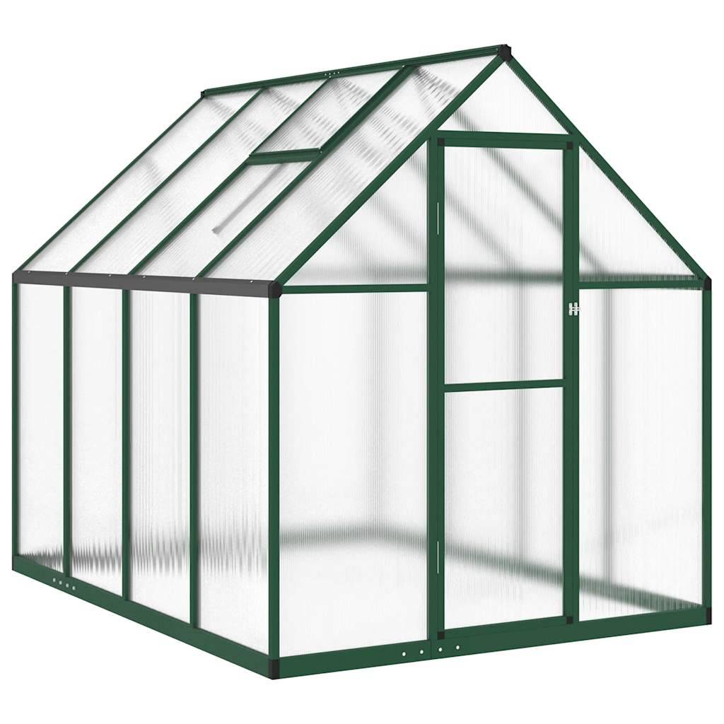 Serre aluminium et polycarbonate vert 224 x 169 x 195 cm - PANGIVO - Image 2