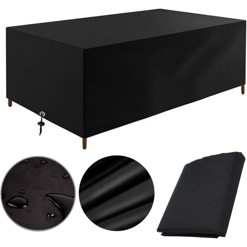 IntiMeg - Housse de protection pour table de jardin Oxford 420D - Imperméable, coupe-vent, protection UV, résistante au froid (180 x 100 x 70 cm) IntiMeg - Image 1