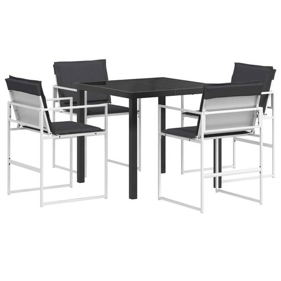 Ensemble de salle à manger de jardin acier et textilène noir 80 x 80 x 73 cm, Poids:39.6kg - PANGIVO - Image 2