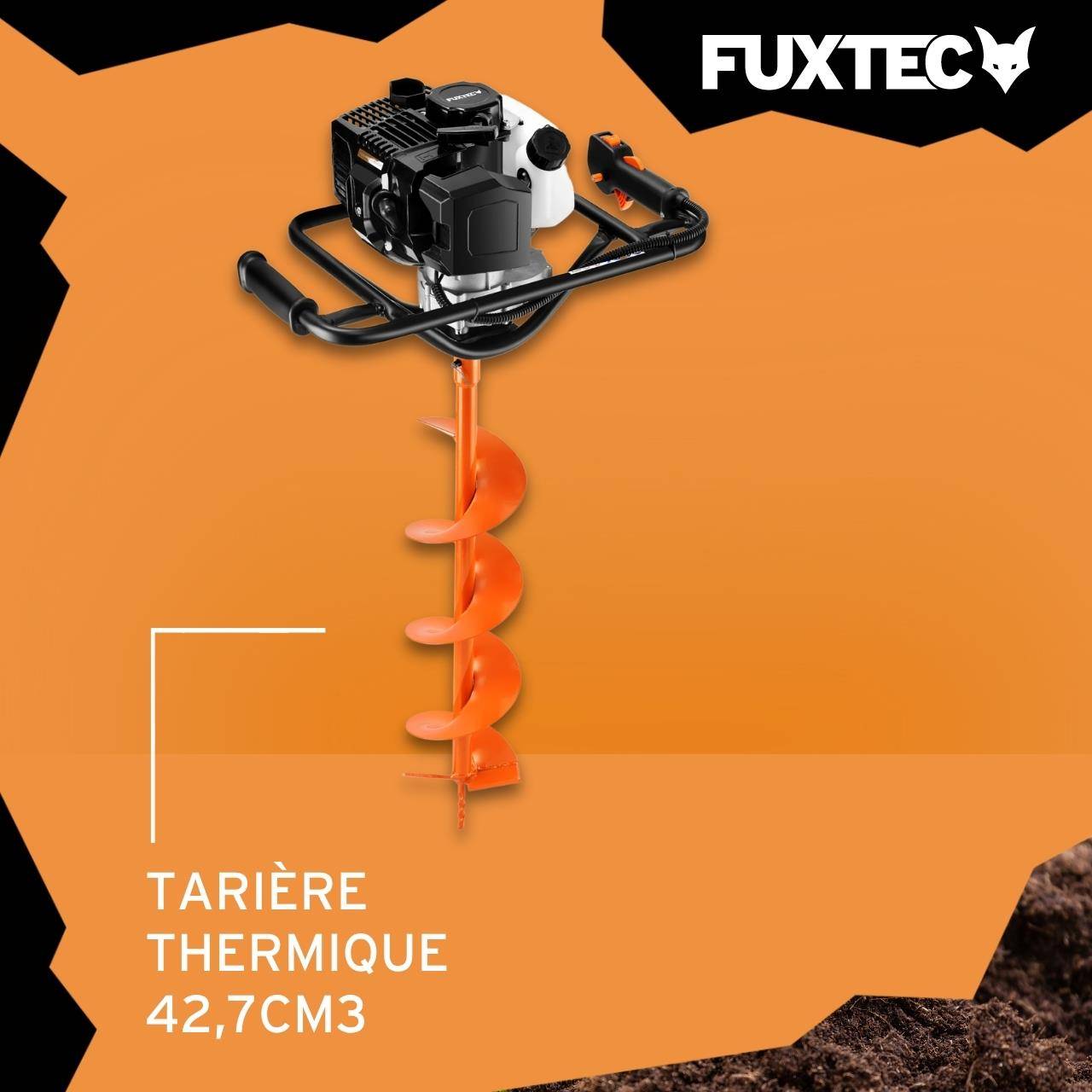 FUXTEC - Tarière thermique FUXTEC FX-EB143ECO moteur 2 temps 42,7cm forets 100/150mm réservoir 1L - Image 2