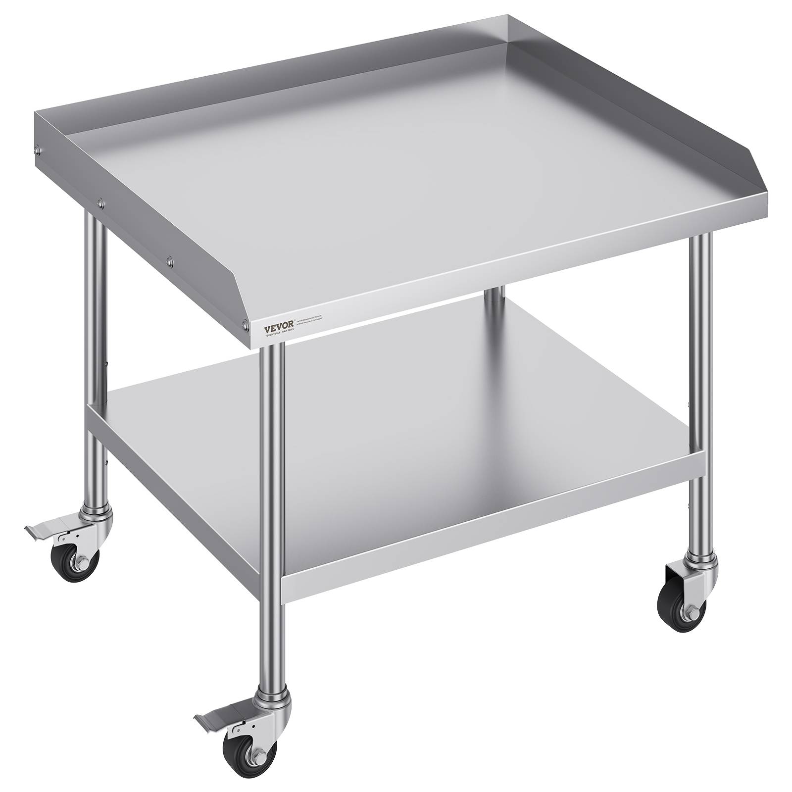 Vevor - VEVOR Table préparation aliments métal 30x36x30", 4 roulettes, protection 3 côtés inox, restaurants/hôtels. - Image 1