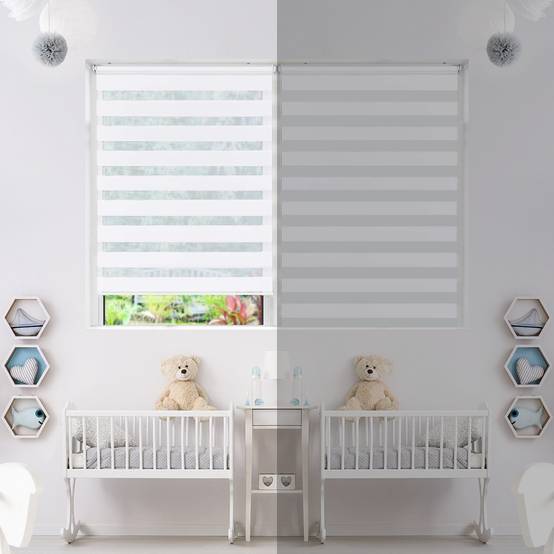 Vounot - Store enrouleur jour nuit double 80x150cm Blanc - Image 3