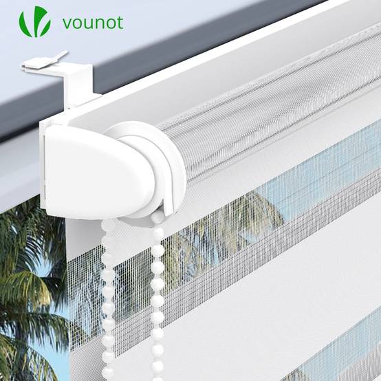 Vounot - Store enrouleur jour nuit double 80x150cm Blanc - Image 5