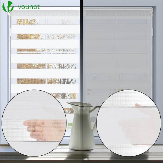 Vounot - Store enrouleur jour nuit double 80x150cm Blanc - Image 2