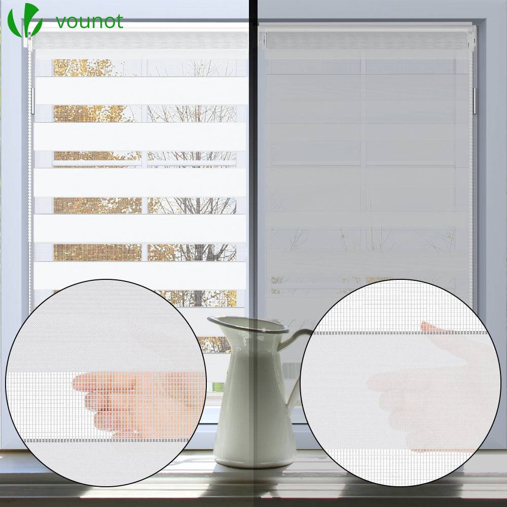 Vounot - Store enrouleur jour nuit double 80x150cm Blanc - Image 2
