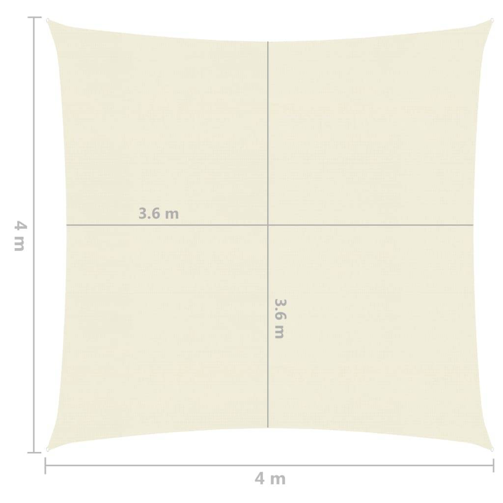 Helloshop26 - Voile d'ombrage 160 g/m² 4 x 4 m pehd crème - Image 6