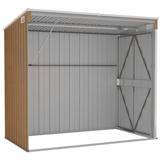 Vidaxl - Abri de jardin mural Marron 118x194x178 cm Métal galvanisé vidaXL 316224 - Image 7