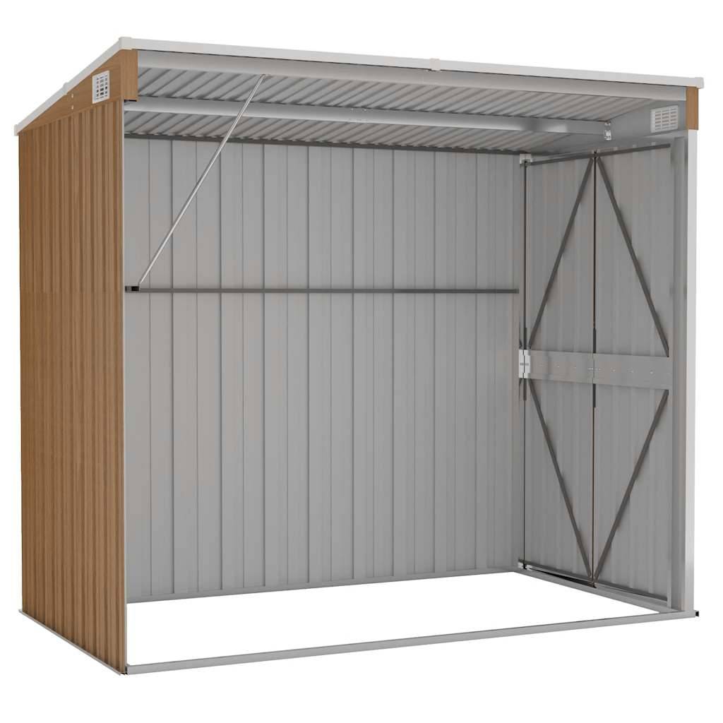 Vidaxl - Abri de jardin mural Marron 118x194x178 cm Métal galvanisé vidaXL 316224 - Image 7
