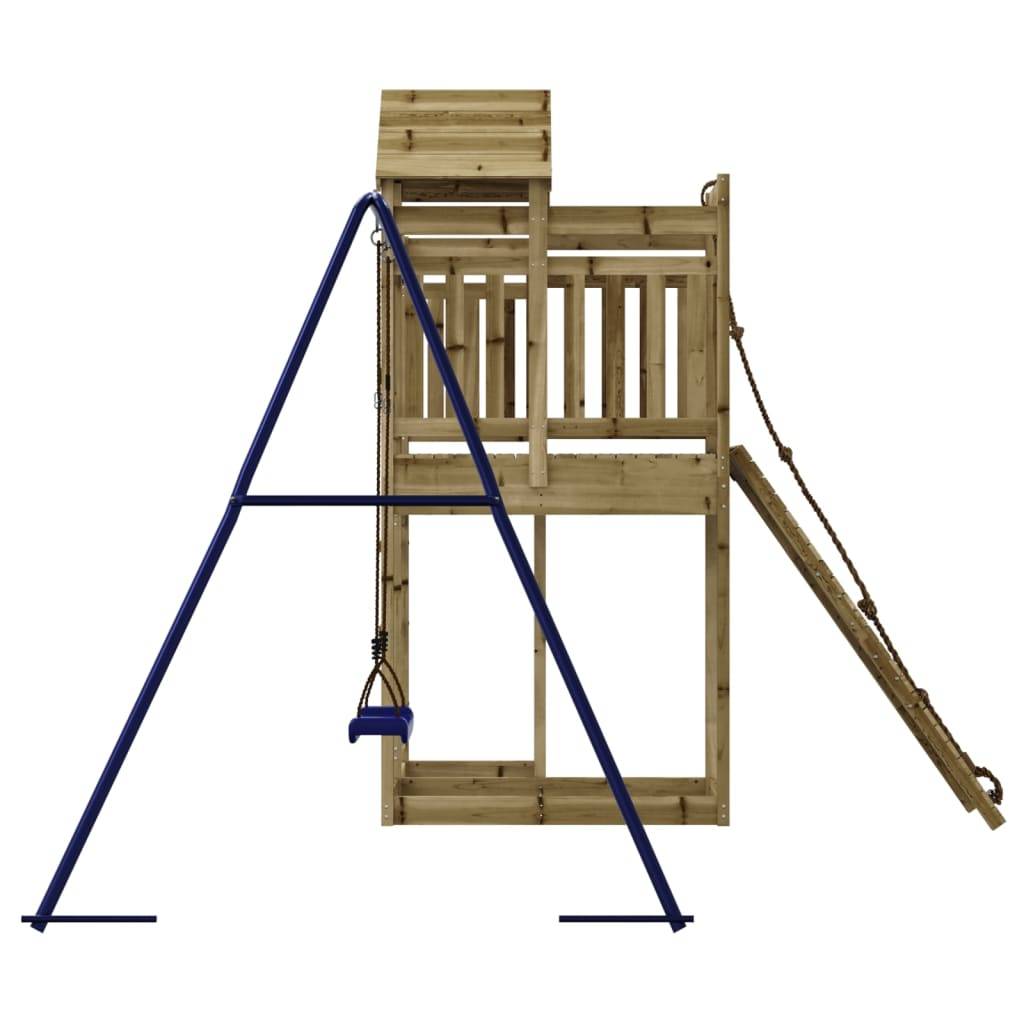 Helloshop26 - Aire de jeux d'extérieur balançoires toboggan portiques robuste jeux jardin 291 x 282 x 238 cm bois de pin imprégné - Image 5